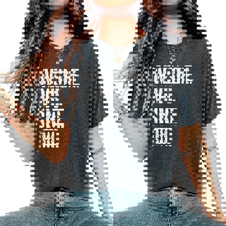 Awesome Wife Since 1980 44 Aniversario De Boda 44 Años Camiseta extragrande cómoda para mujer