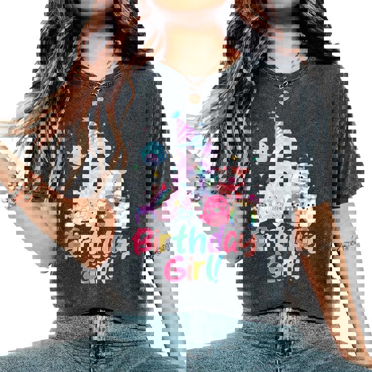 Birthday Girl 6Th Birthday Squish Squad Mallow Girls Women's Oversized Comfort T-Shirt