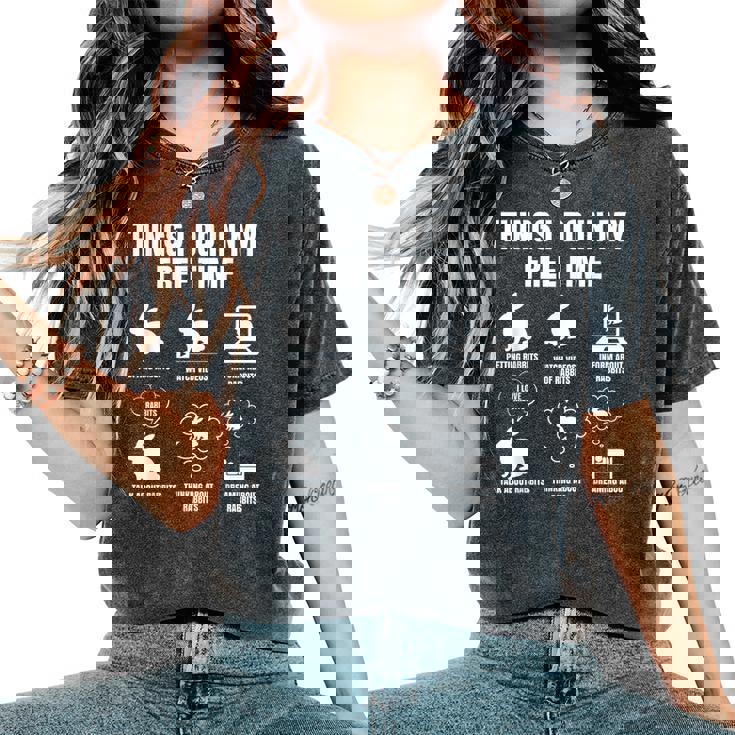 Bunny Rabbit Things I Do In My Free Time Rabbits Lover T-shirt comoda oversize da donna