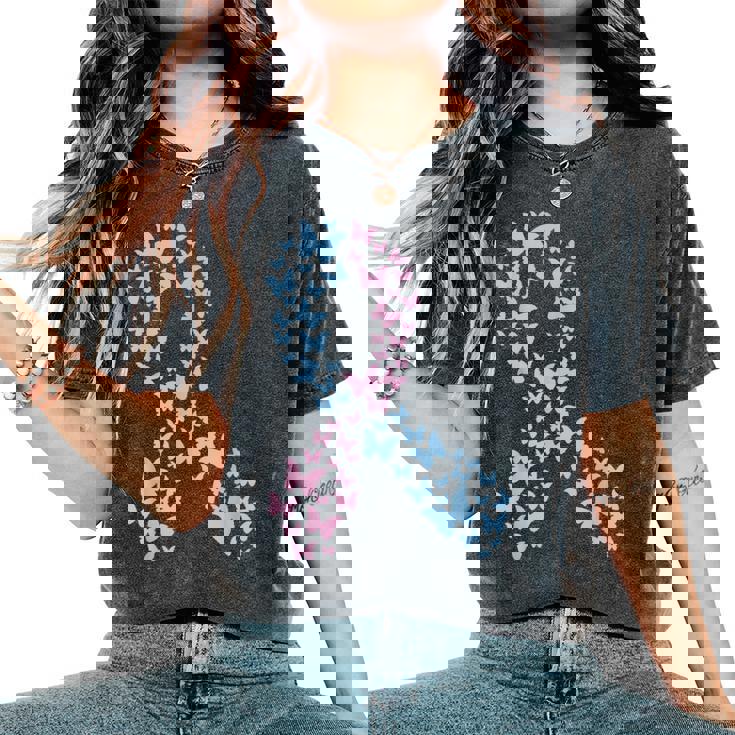 Butterfly Ribbon Pregnancy And Infant Loss Awareness Month Women's Oversized Comfort T-Shirt