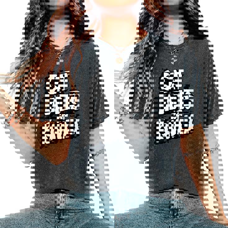 Cat Ladies For Kamala Cat Présidente De Kamala Harris T-shirt oversize confortable pour femme