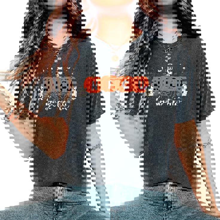 Cute Nicu Boo Crew Spooky Nurse Halloween Cute Ghost Pumpkin Women's Oversized Comfort T-Shirt
