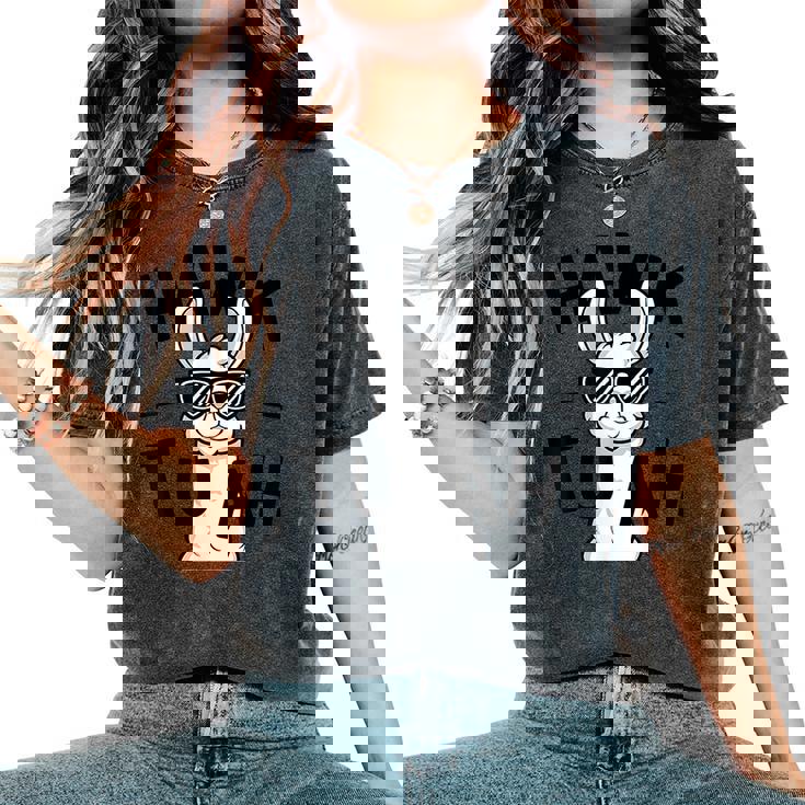 Divertente Hawk Tuah Divertente Llama Sputare Su Quello Scherzo Thang Sputo T-shirt comoda oversize da donna