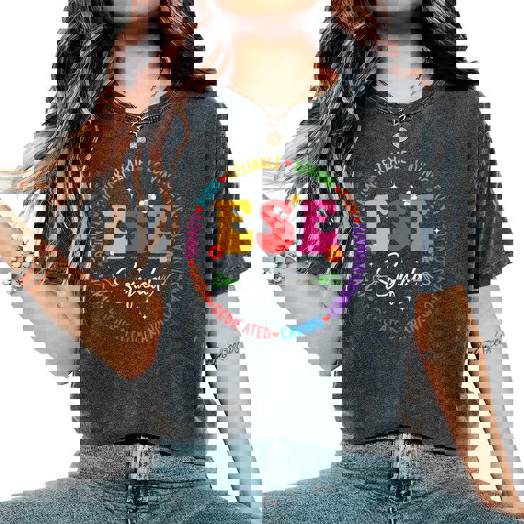 Ese Squad First Last Day Team Teacher Student Tribe Women's Oversized Comfort T-Shirt