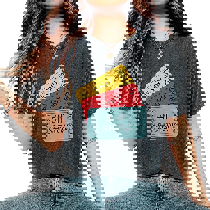 Sarcastic Retro Tickets To The Shit Show Women's Oversized Comfort T-Shirt