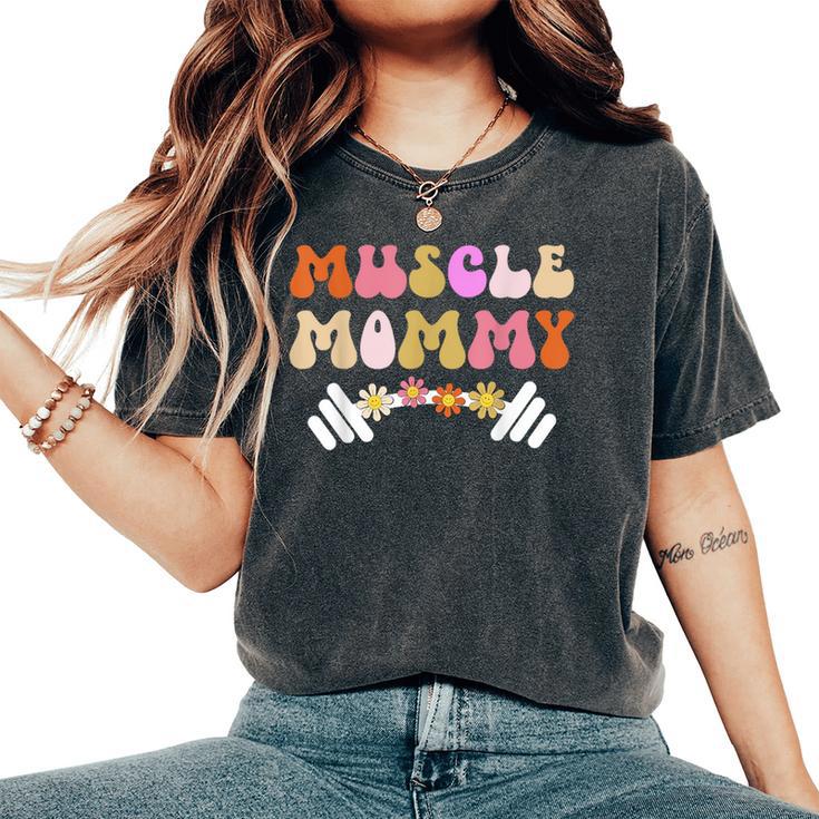 Groovy Muscle Mommy Funda Para Bomba De Gimnasio Levantamiento De Pesas Camiseta extragrande cómoda para mujer