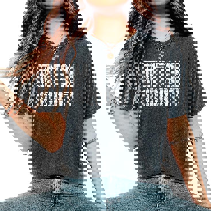 Halloween Dad Mom Daughter Adult Costume Witch Security Women's Oversized Comfort T-Shirt