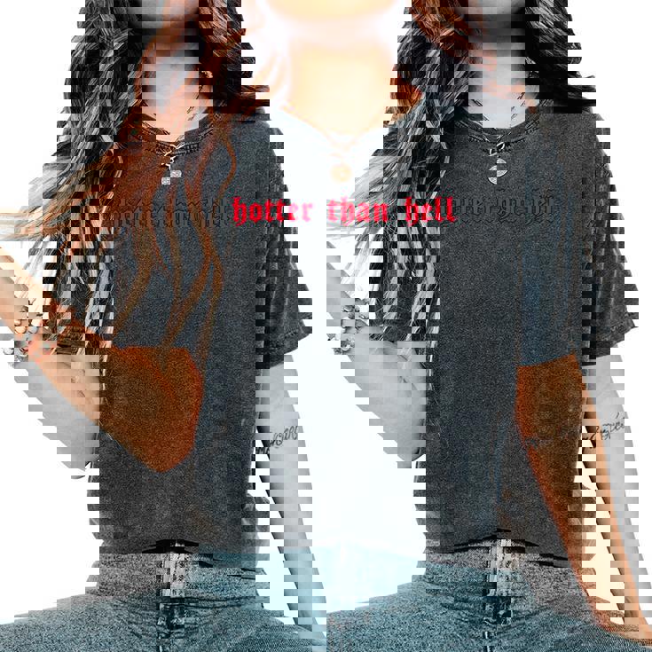Hotter Than Hell Aesthetic Red Soft Grunge Goth Egirl Eboy T-shirt comoda oversize da donna