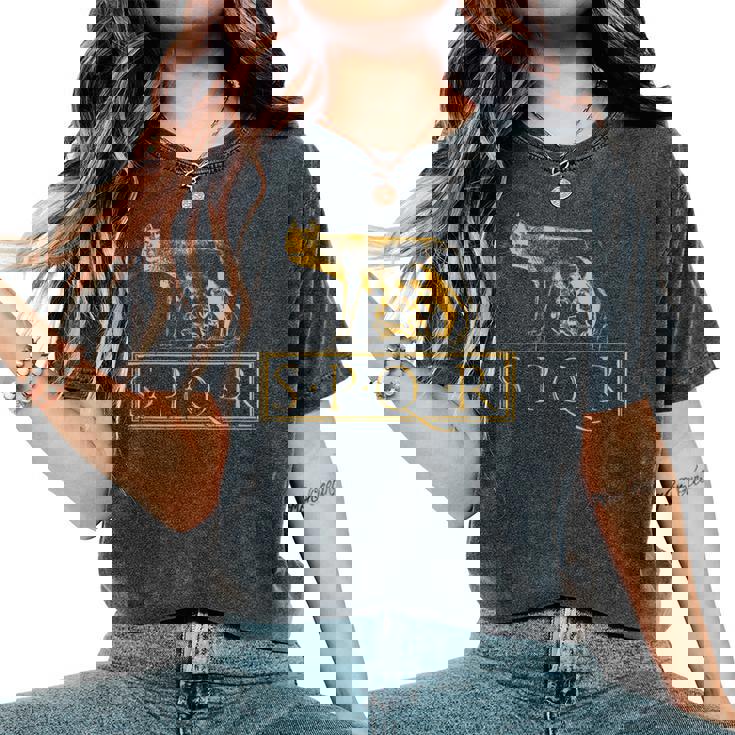 Loba Capitolina Spqr Roma Camiseta extragrande cómoda para mujer