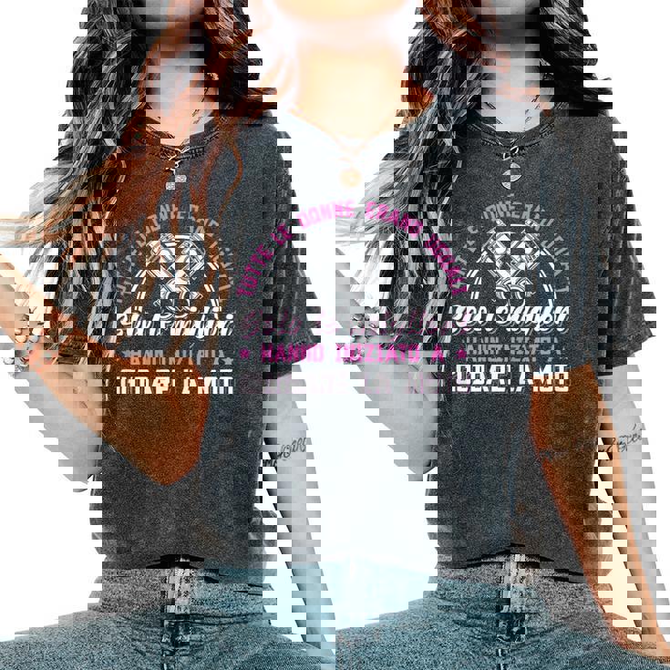 Motociclista Regalo Motociclismo Donne Migliorianno Moto T-shirt comoda oversize da donna