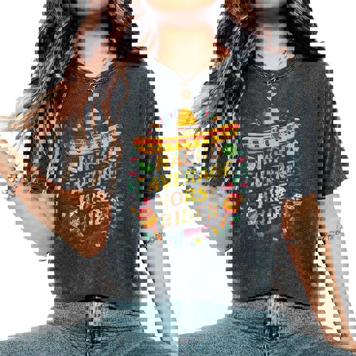 Nacho Average Horse Rider Cinco De Mayo Matching Uomo Ragazzo T-shirt comoda oversize da donna