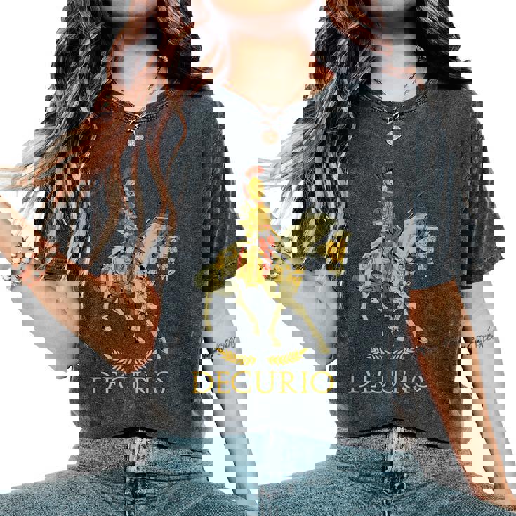 Oficial Romano A Caballo Decurio Camiseta extragrande cómoda para mujer