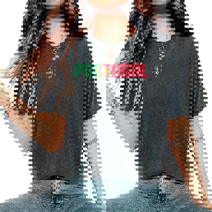 Portugal Bandera Hombres Es Niños Portugal Camiseta extragrande cómoda para mujer