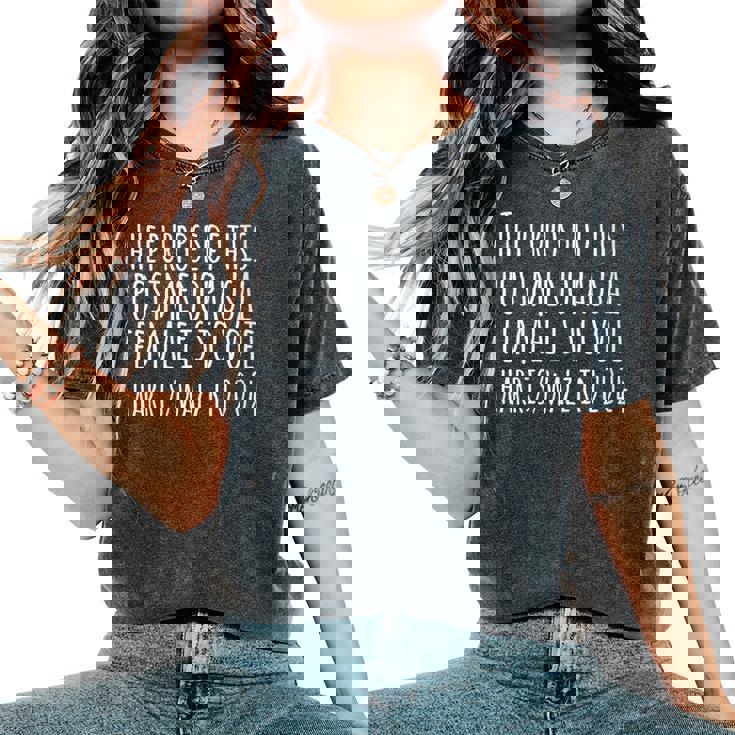 The Purpose Fotr This Post Menopausal Woman Harris Walz 2024 Women's Oversized Comfort T-Shirt