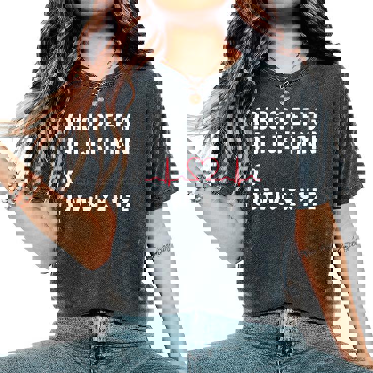 Regalo Divertente Dello Studente Di Cura Per Le Donne Degli Uomini Pqrst Fresco Wave Ecg T-shirt comoda oversize da donna