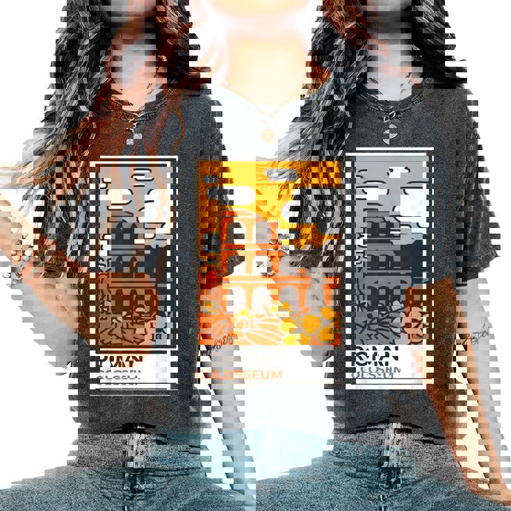 Regalos Del Imperio Romano Antiguo Y Lindo Coliseo De Roma De Dibujos Animados Camiseta extragrande cómoda para mujer