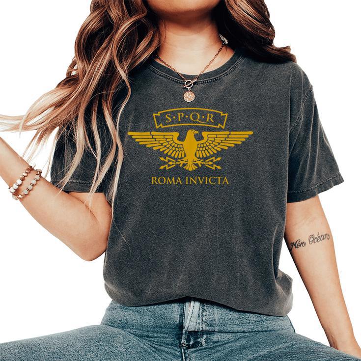 Spqr Águila Romana Roma Invicta Camiseta extragrande cómoda para mujer