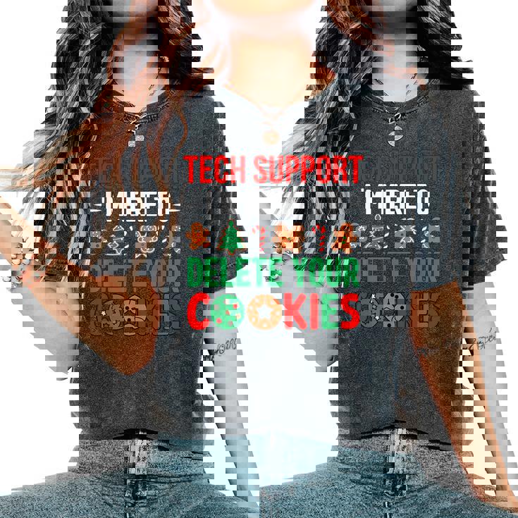 Tech Support Christmas Cookies Christmas Women's Oversized Comfort T-Shirt