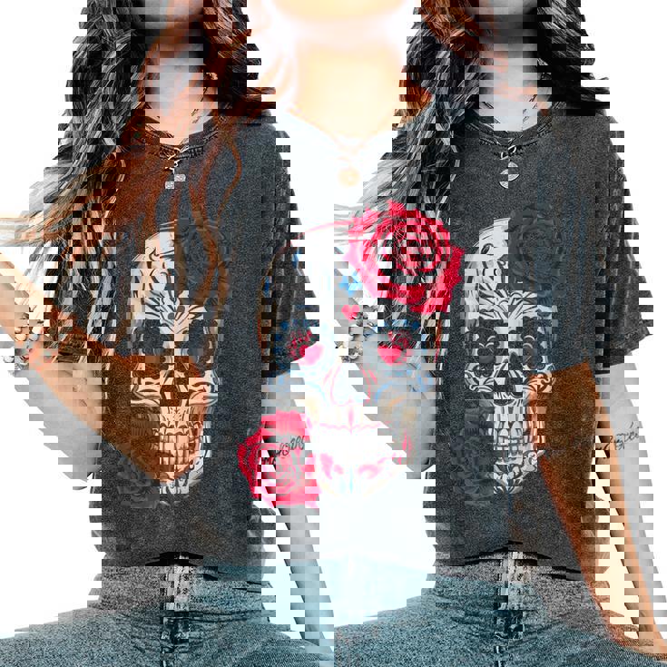 Tete De Mort Mexicaine I Dia De Los Muertos T-shirt oversize confortable pour femme