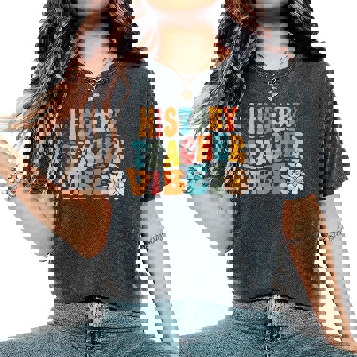 History Teacheribes Retro 1Er Día De Escuela Maestro Genial Camiseta extragrande cómoda para mujer
