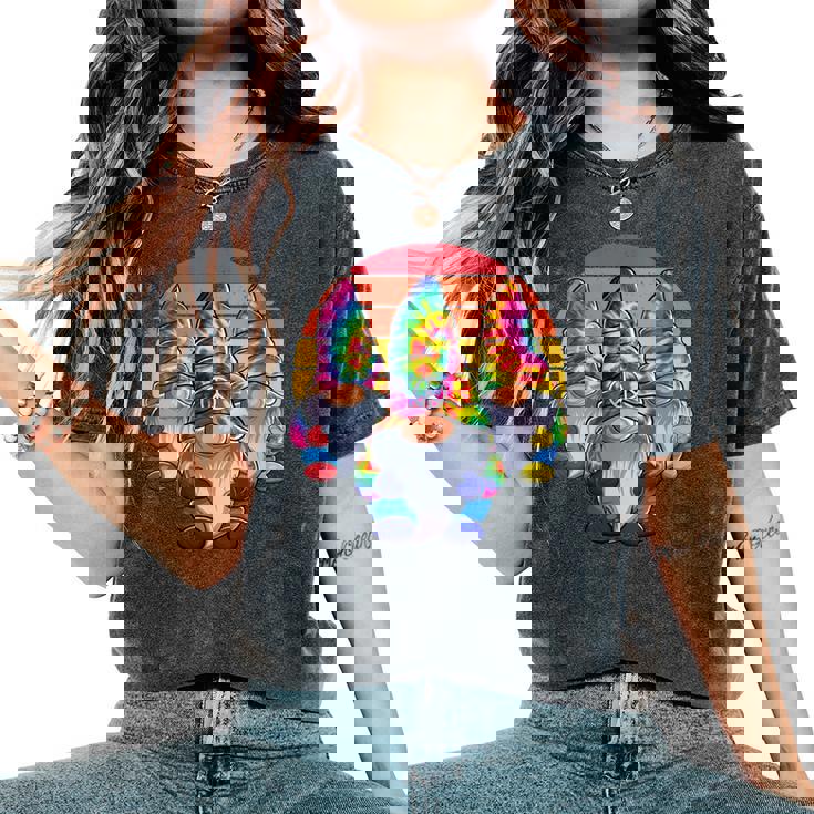 Trois Nains Hippies Nains De Paix Drôles Et Rétro Cravate T-shirt oversize confortable pour femme