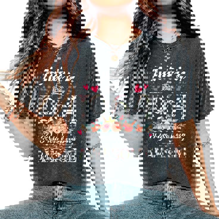60° Compleanno Donne Ragazze Realizzato Nel 1964 Floreale 60 Anni T-shirt comoda oversize da donna