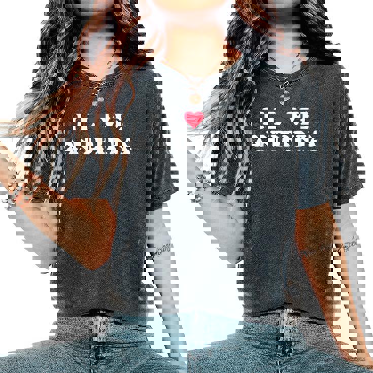 Amo Andrina Matching Girlfriend & Fidanzato Andrina Nome T-shirt comoda oversize da donna