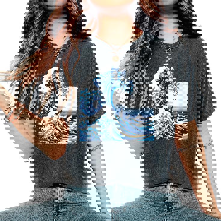 Blue Cats Wave For Kamala Drôle Chat Propriétaires Kamala Harris T-shirt oversize confortable pour femme