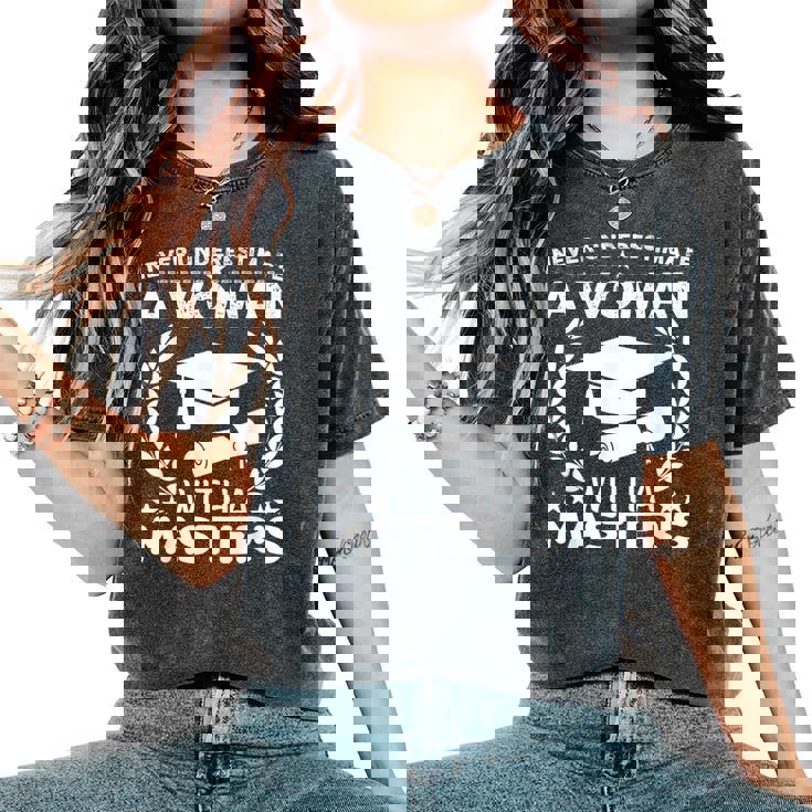 Camicia Regalo Di Laurea Del Master Per Le Donne Con Laurea Magistrale T-shirt comoda oversize da donna