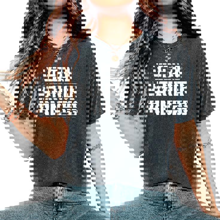 Con Scrittaegan Warrior Princess Con Scritta Divertente E Sarcastica T-shirt comoda oversize da donna