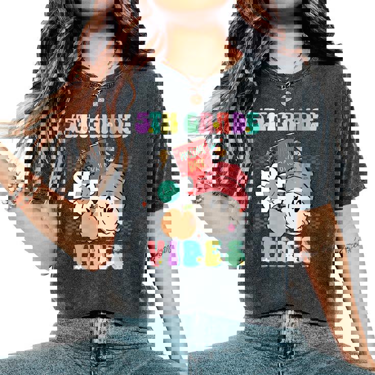 Donna 5Th Grade Fifth Gradeibes Smile Face Ritorno A Scuola Con Collo A T-shirt comoda oversize da donna