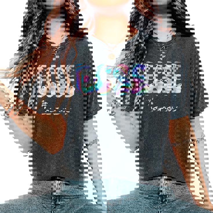 Ecse Team Groovy Back To School Cute Teachers Girl Women's Oversized Comfort T-Shirt