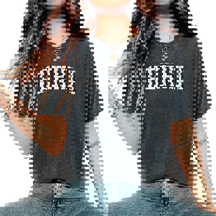 Georgia Ga Vintage Varsity Style Sports Girls Women's Oversized Comfort T-Shirt Georgia Ga Vintage Varsity Style Sports Girls Women's Oversized Comfort T-Shirt