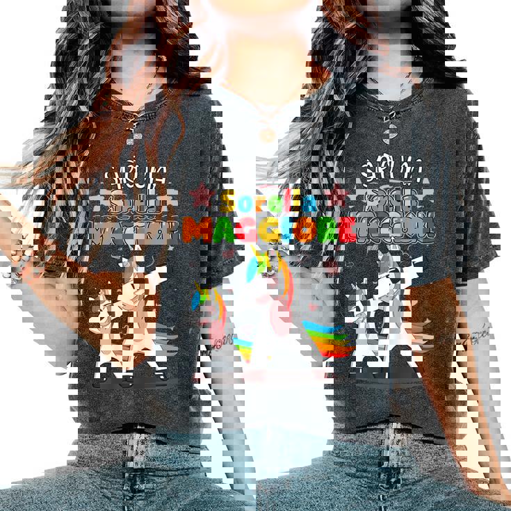 Grande Sorella Unicorno Ragazza Sarò Una Sorella Maggiore T-shirt comoda oversize da donna