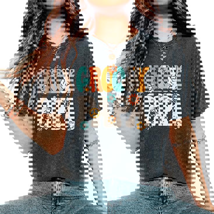Groovy Papa Dad Retro Hippie 60S 70S Party Outfit Men Women's Oversized Comfort T-Shirt