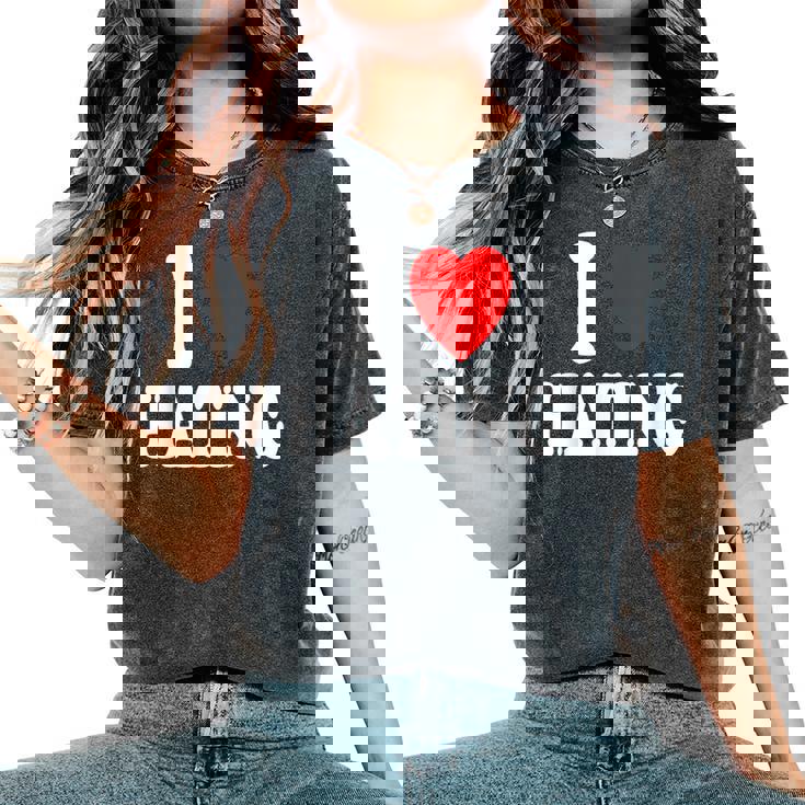 I Heart Love Odiare Sarcastico Pessimista Loner T-shirt comoda oversize da donna