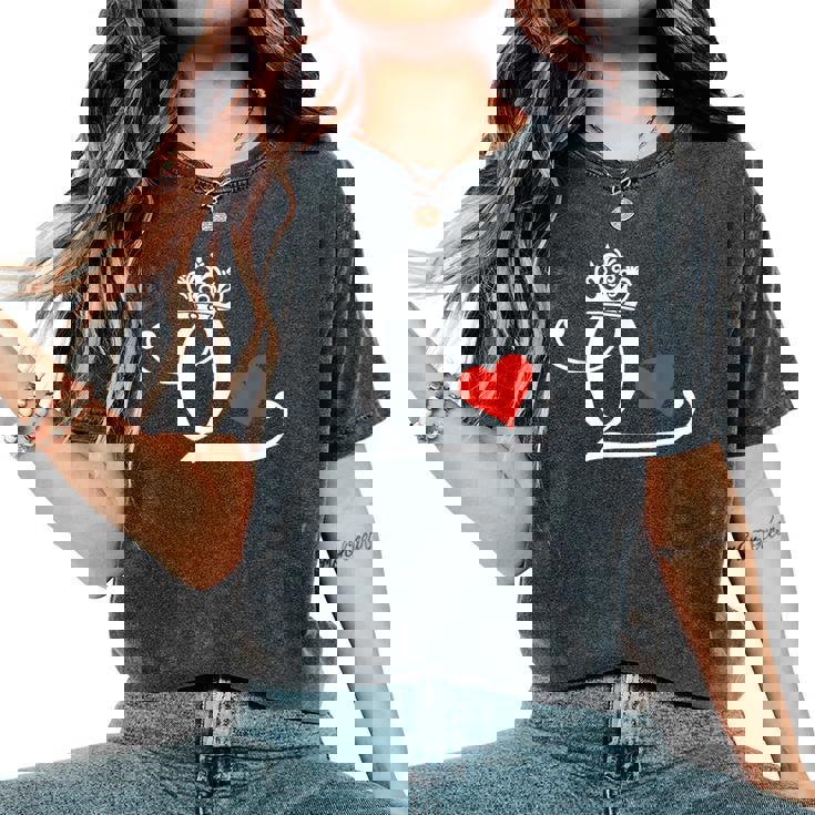 King & Queen Of Hearts Matching Couple Saint Valentine's Day Women's Oversized Comfort T-Shirt