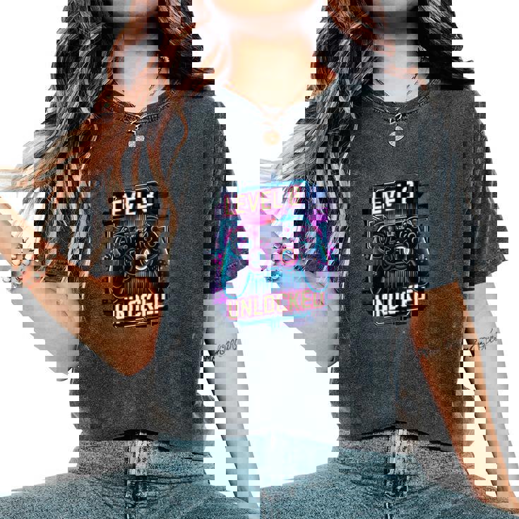 Livello 8 Annoecchio Bunny Bdayideo Gamer 8 ° Compleanno Ragazzo T-shirt comoda oversize da donna