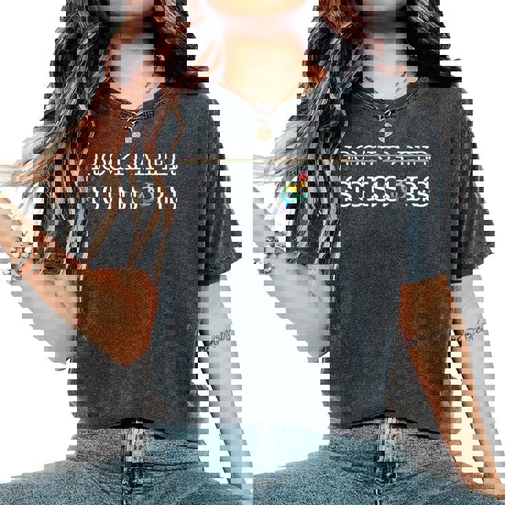 Rock Paper Scissors Lesbian Queer Rainbow Pride Month T-shirt comoda oversize da donna