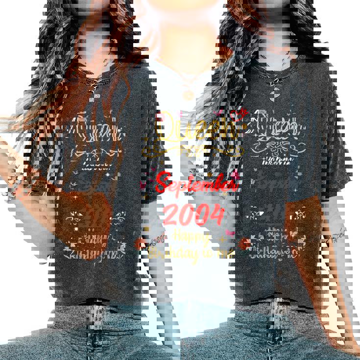 Settembre Compleanno Regina Dal Settembre 2004 Settembre Ragazza T-shirt comoda oversize da donna