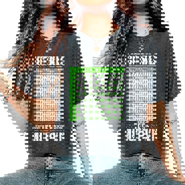 I Got Skills They're Moltiplying Math Teacher T-shirt comoda oversize da donna