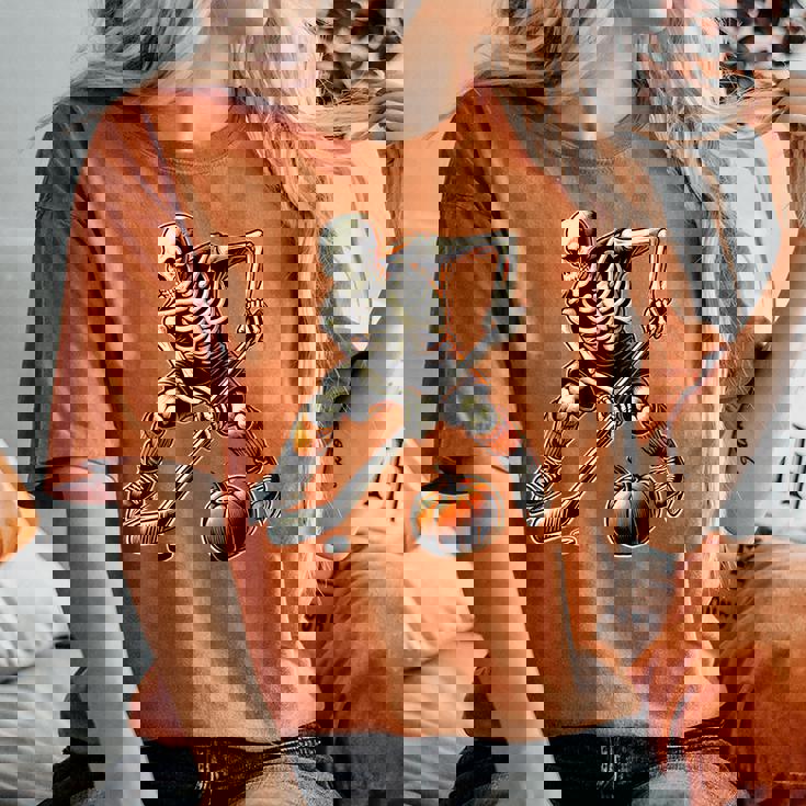 Skeleton Playing Ice Hockey Halloween Costume Boys Girls Women's