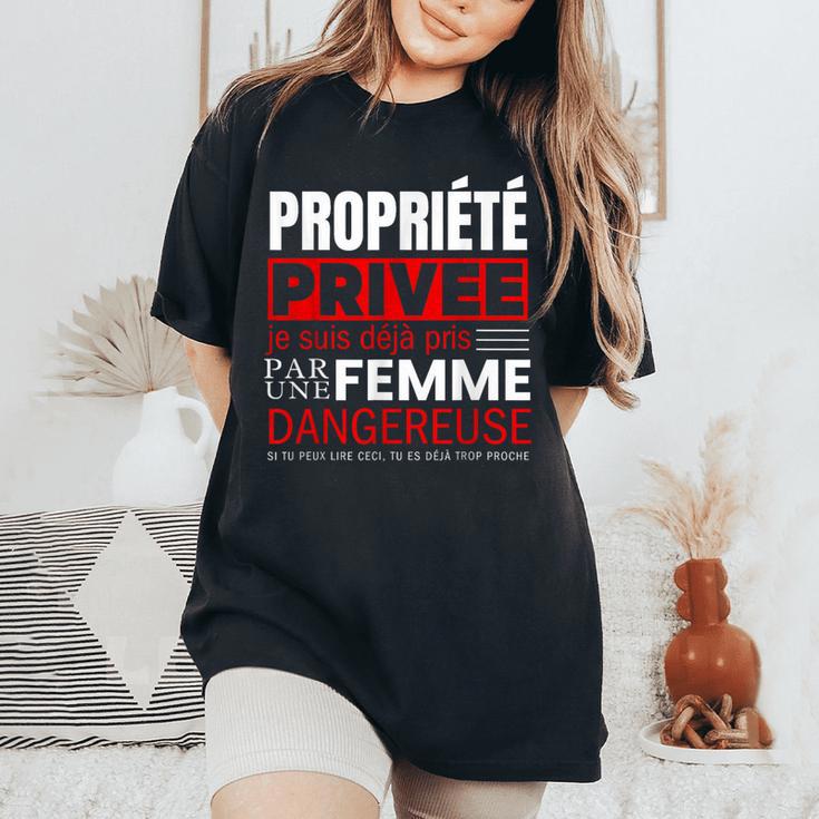 Débardeur Humour "Propriété Privée Je Suis Déjà Pris Par Femme Dangereuse" - Cadeau Drôle Pour Couple, Saint-Valentin
