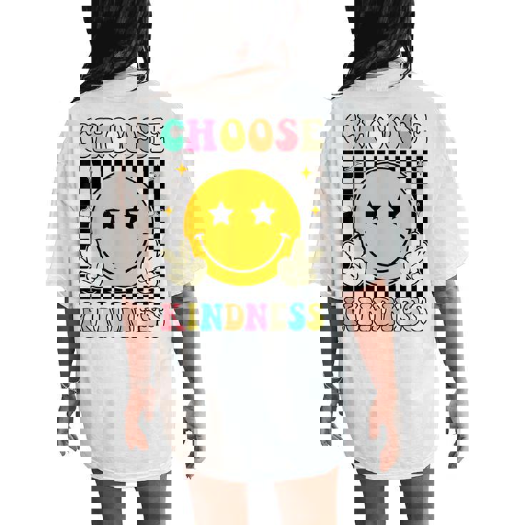 Choose Kindness Retro Groovy Kindness Inspirational Women's Oversized Comfort T-Shirt Back Print Choose Kindness Retro Groovy Kindness Inspirational Women's Oversized Comfort T-Shirt Back Print