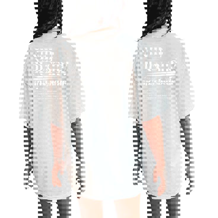 On Back Iv His Glory Need Prayer Tap My Shoulder Women's Oversized Comfort T-Shirt Back Print