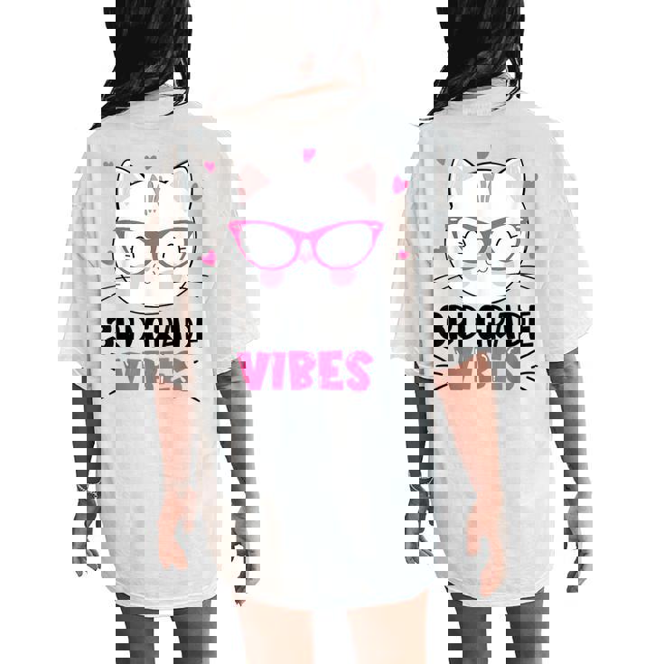 Cute 3Rd Grade Vibes Cat Kitten Lover Back To School Girls Women's Oversized Comfort T-Shirt Back Print