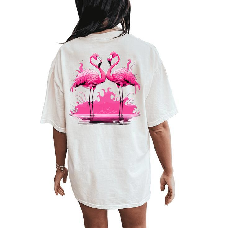 Pink Flamingo Summer Vibes For Women Women's Oversized Comfort T-Shirt Back Print