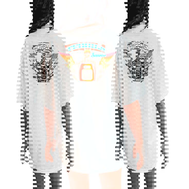 Tequila Sunrise Western Life Desert Vibes Tequila Drinking Women's Oversized Comfort T-Shirt Back Print