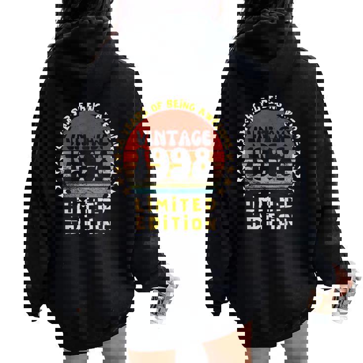 26 Anni Regalo Ragazzo Ragazza Nintage 1998 26° Compleanno Felpa con cappuccio oversize da donna con stampa posteriore