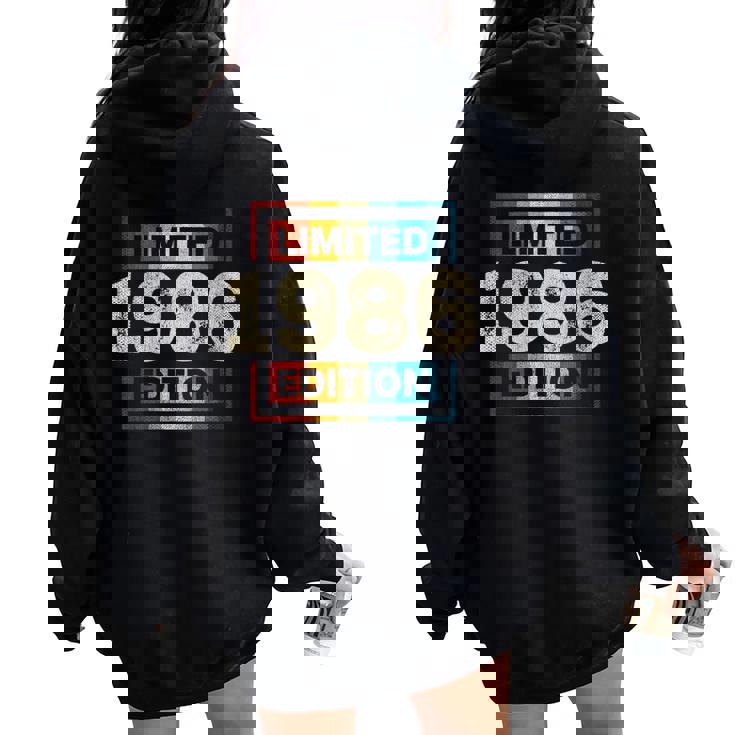 38 Cumpleaños Hombres 38 Años Retro Es Nacidos En 1986 Cuello Women Oversized Hoodie Back Print